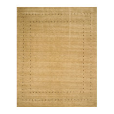 EORC Handmade Wool Beige Traditional Solid Lori Baft Rug, Rectangular 3'x5'