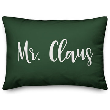Mr. Claus, Dark Green 14x20 Lumbar Pillow