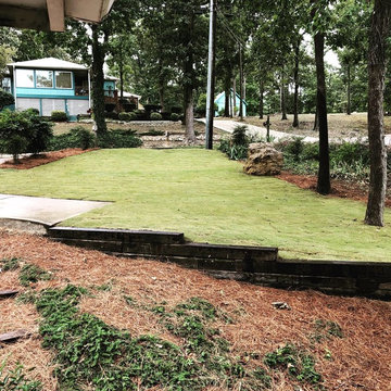 Dry River Bed Drainage/Retaining Wall/New Lawn