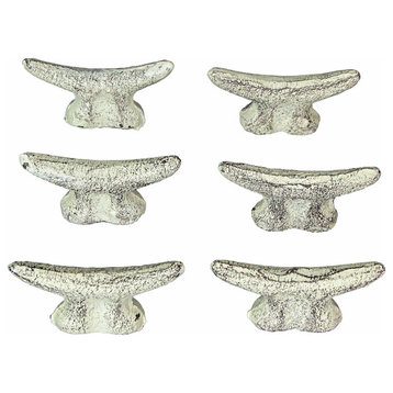 2.5 In Cast Iron White Nautical Cleat Drawer Pulls Decorative Cabinet Knobs Set