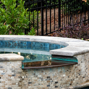 Residential Pool, Raised Spa and Raised Wall with Fire Bowels-Kernersville, NC