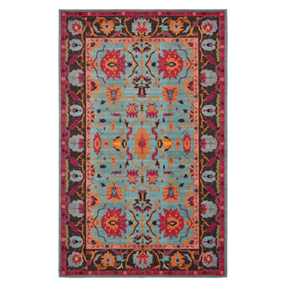 Turquoise Mediterranean Rug Rug Unique Loom Medici Turquoise Rectangular 10' 6 x 16' 5 ...