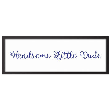 Handsome Little Dude 12"x36" Black Framed Canvas, Blue