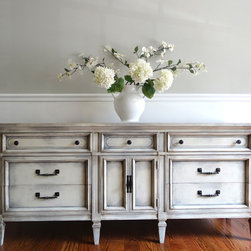 Vintage Custom Painted Media Console Buffet - Entertainment Centers And Tv Stands