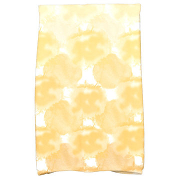 Beach Clouds, Geometric Print Kitchen Towel, Yellow