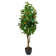 Nearly Natural 59 Variegated Ficus Artificial Tree in Decorative Planter