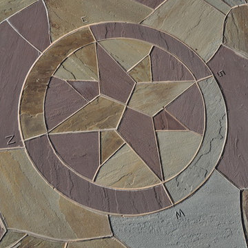 Outdoor Fireplace w/ Mountain Ridge Stone Dry Stack & Chocolate Grey Stone Face