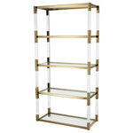 Elk Home - Equity Shelf - There are things you don't want to hide. A collection of souvenirs or books that you want to go back to now and then, deserve a stylish showcase. The equity shelf features crystal clear acrylic and gold-plated stainless steel that seamlessly meet in a crisp structure. Reminiscent of the 60s yet minimalistic it will be a welcome addition to a living room.
