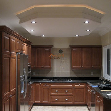 Modern Waffle Ceiling in Kitchen in a House Vaughan