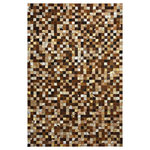 Cowhide Mall - Cowhide Patchwork Rug, Vesta, Grizzly Metal, 12' X 15' - Small Squares Like Venetian Tiles.