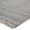 Jaipur Living Ramos Indoor/Outdoor Border Gray/Light Gray Area Rug (4'X5'7")