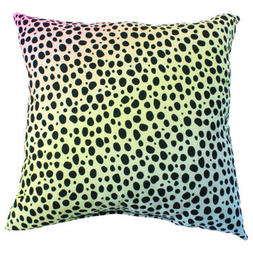 Cheetah Print Decorative Pillow, Pastel Gradient, 16x16