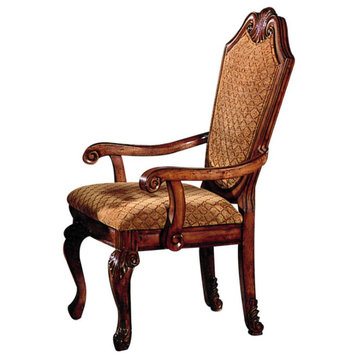 Acme Chateau De Ville Arm Chair Set of 2 Fabric and Cherry