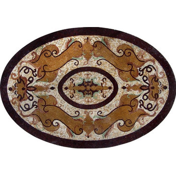 Oval Floor Mosaic, Sadira, 31"x46"