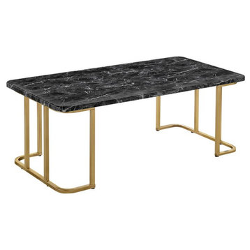 Furniture of America Clotten Contemporary Metal Coffee Table in Black