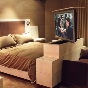 TV Lift Within A Custom Bed Frame