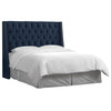 Williams Full Nail Button Tufted Wingback Headboard, Mystere Eclipse