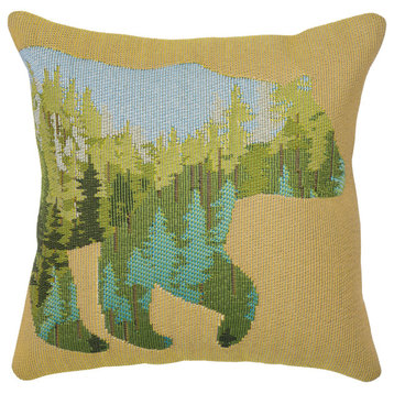 Marina Bear Mountain Indoor/Outdoor Pillow Natural 18"x18"