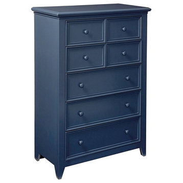 My Home Furnishings Bailey Wood 5-Drawer Chest in Williamsburg Blue