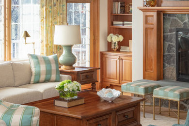 Home design - large coastal home design idea in Boston