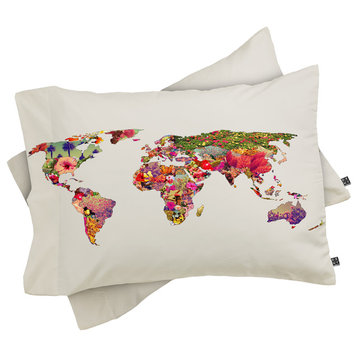 Deny Designs Bianca Green Its Your World Pillow Shams, Queen