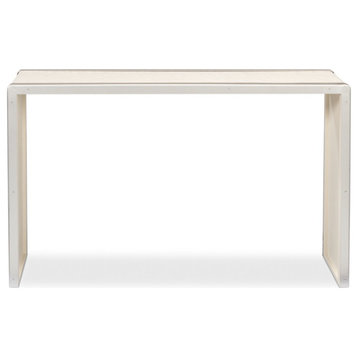 Textures Console Table White With Silver Accents