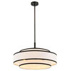 5-Light Dimmable Drum Chandelier with Double Shades, Bronze