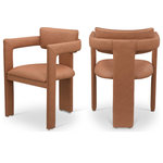 Meridian Furniture - Brenda Upholstered Dining Chair, Cognac, Vegan Leather, Set of 2 - Indulge in the allure of the Cognac Vegan Leather Brenda Dining Chair by Meridian Furniture. Its captivating design and luxurious finish elevate any space with effortless elegance. Crafted with precision and durability in mind, this stunning piece becomes the focal point of gatherings, fostering moments of connection and warmth. Embrace sophistication and style with the Brenda Dining Chair, a testament to exquisite taste and timeless beauty.