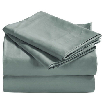 Dobby Stripe Sheet Set with Pillowcases Soft 1800 Count Bamboo Feel Deep Pockets