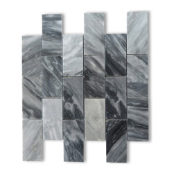 Stone Center Online - Bardiglio Gray Dark Grey Marble 2x4 Subway Wall & Floor Tile Polished, 1 sheet - Wall And Floor Tile