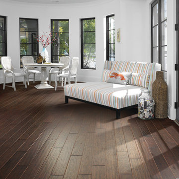 Waterfront Round Sun Room with Kingwood Hickory Floors