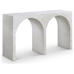 Meridian Furniture - Faenza Concrete Console Table, White, Marble Finish - Indulge in the allure of the White Faenza Console Table by Meridian Furniture. Its captivating design and luxurious White finish elevate any space with effortless elegance. Crafted with precision and durability in mind, this stunning piece becomes the focal point of gatherings, fostering moments of connection and warmth. Embrace sophistication and style with the Faenza Console Table, a testament to exquisite taste and timeless beauty.