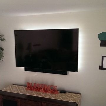 Using Philips HUE LED Lightstrips for a TV Mount in Mt Prospect
