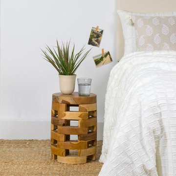 East At Main's Hixson Brown Teakwood Round Accent Table