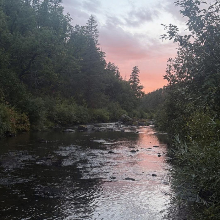 wooded sunset high desert arizona river view