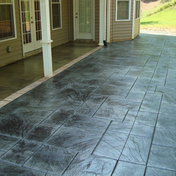 Stained Porches and Stamped Patio in French Grey, with Slate Green Release