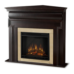 Real Flame Mt. Vernon Dark Walnut Corner Electric Fireplace - Indoor Fireplaces