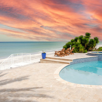 Stunning Beachfront Pool Retreat with Private Access and Tropical Elegance