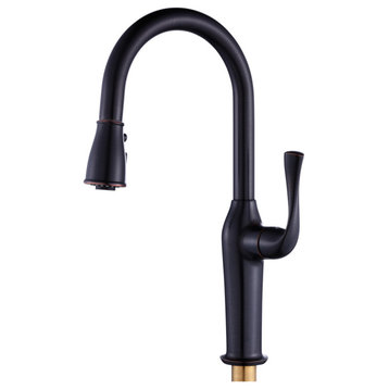 Modern Kitchen Single-hole Faucet LB-7505, Matte Black