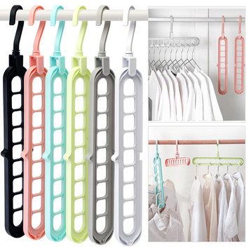 Closet Organizers Magic Space Saving Hangers with 9 Holes (Pack of 6)