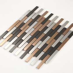 Metallic mosaic kitchen backsplash wall tiles metal subway tile HC6 - Mosaic Tile