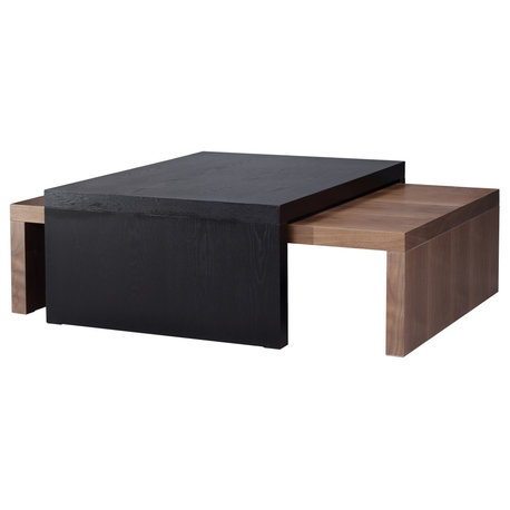 Evelyn Cocktail Table, Light Walnut +  Ebony Oak