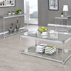 Anne Coffee Table With Lower Shelf Chrome and Clear