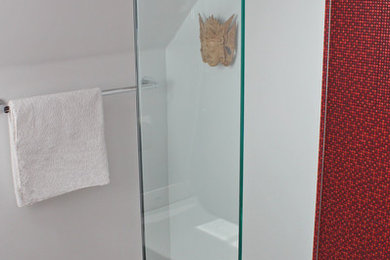 Bathroom - modern ceramic tile bathroom idea in San Francisco