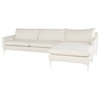 Anders Reversible Sectional, Coconut/Brushed Stainless Legs