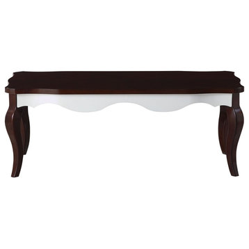 ACME Furniture Mathias Rectangular Wood Coffee Table in Walnut/White