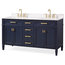 60" Durand Double Sink Navy Blue Bath Vanity