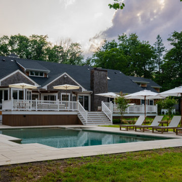 Rumson NJ: Inground Pool, Deck, Outdoor Kitchen, Outdoor Shower, Landscape, Shed