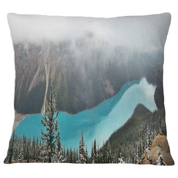 Beautiful Petyo Lake Panorama Landscape Printed Throw Pillow, 16"x16"