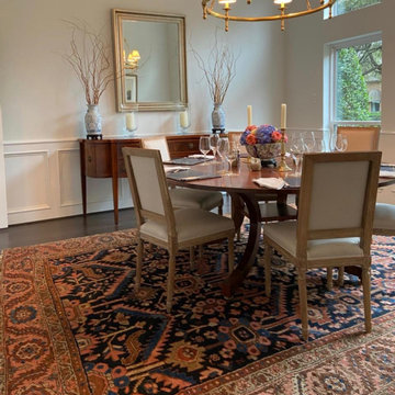 Our Antique Persian Heriz found its home in this Dallas, Texas dining room.